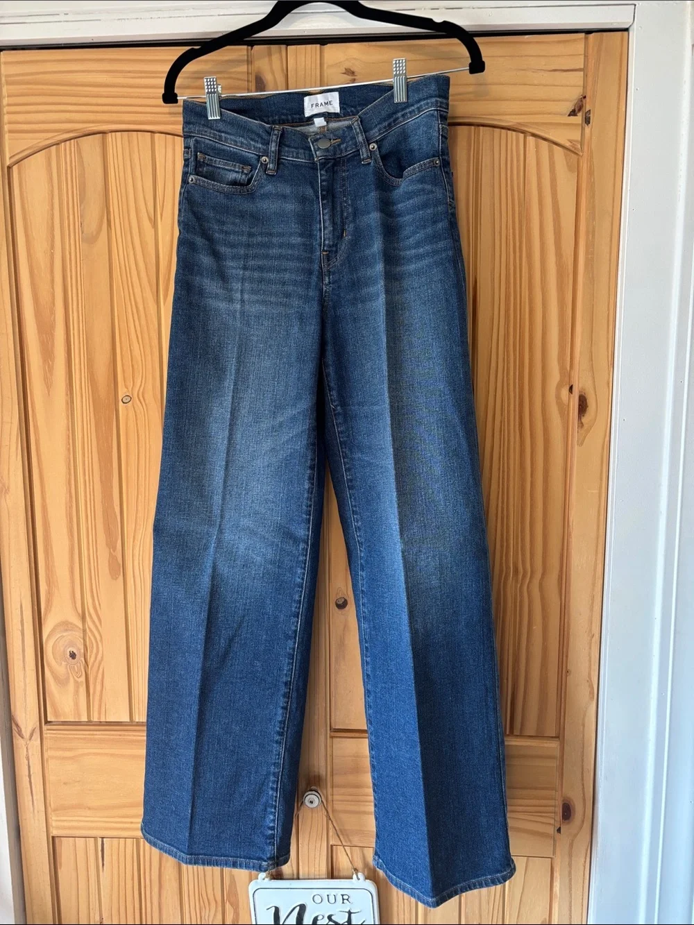 Frame la palazzo Dark Blue Wide-Leg Jeans size 26 mint